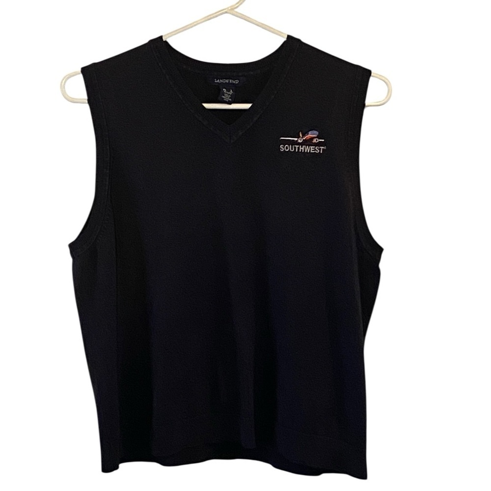 Southwest Airlines Employee Lands' End V-neck sweater vest embroidered logo. - Picture 6 of 10
